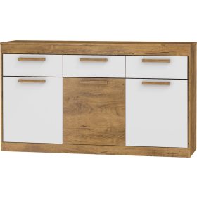   Maximus komód 3 ajtó 3 fiók - Burgundy tölgy - Fényes fehér