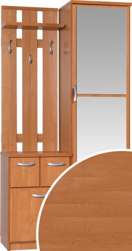 Barcelona 100 LUX előszoba szekrény tükörrel - Éger