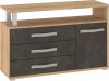 Angel komód 1 ajtó 3 fiók - Cremona tölgy - Granada barna