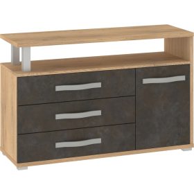   Angel komód 1 ajtó 3 fiók - Cremona tölgy - Granada barna