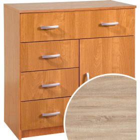 Komód 1 ajtó 4 fiók K-8044S1D - Világos Sonoma tölgy