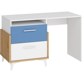 Hey íróasztal 2 fiók 125 - Artisan tölgy - Fehér - Kék