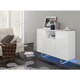 King komód nagy 3 ajtó - Fehér - Fényes fehér