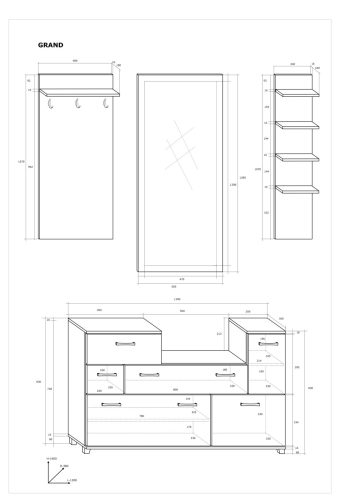 Grand előszoba bútor szett - Wallis szilva - Fényes fekete
