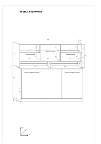 Magasító Roger szekrényágyhoz - Endgrain tölgy - Granada mandula