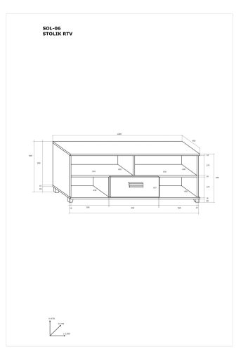 Solo TV-állvány 1 fiók - Világos Sonoma tölgy - Fényes fehér