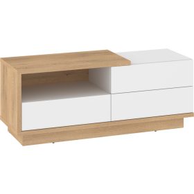   Hybrid TV-állvány 1 ajtó 1 fiók - Cremona tölgy - Fényes fehér