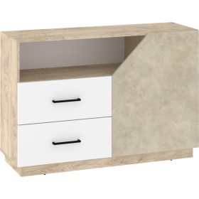   Pax 120 komód 1 ajtó 2 fiók - Endgrain tölgy - Fehér - Granada mandula