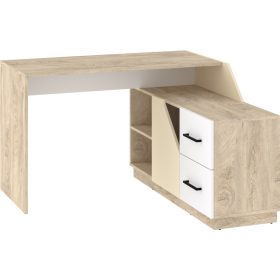   Pax 120P sarok íróasztal kombináció jobbos - Endgrain tölgy - Fehér - Krém