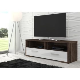 Roma TV-állvány 2 ajtó - Grange tölgy - Fényes fehér