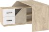 Pax 120L sarok íróasztal kombináció balos - Endgrain tölgy - Fehér - Granada mandula