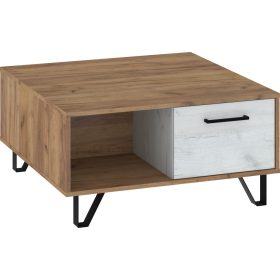 Boss dohányzóasztal 2 ajtó - Arany tölgy - Fehér tölgy