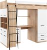 Level galériaágy balos - Világos Sonoma tölgy - Fehér