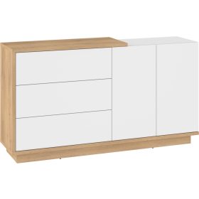   Hybrid komód 2 ajtó 3 fiók - Cremona tölgy - Fényes fehér