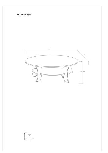 Eclipse 3D dohányzóasztal - Fehér tölgy