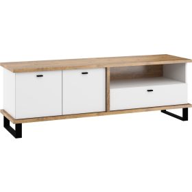   Cross TV-állvány 2 ajtó 1 fiók - Burgundy tölgy - Fehér