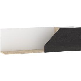 Pax 120 fali polc - Endgrain tölgy - Fehér - Beton fekete