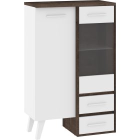 Nordis könyvespolc 2 ajtó 2 fiók - Grange tölgy - Fehér