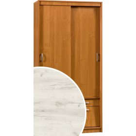   Aleksander 3 tolóajtós gardróbszekrény tükör nélkül - Fehér tölgy