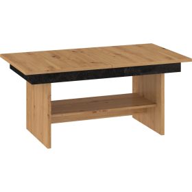   Dallas  emelhető és kihúzható dohányzóasztal - Artisan tölgy - Beton fekete