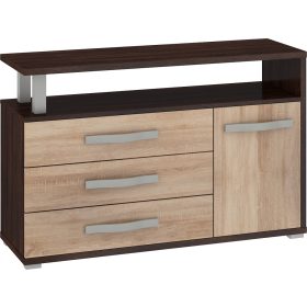   Angel komód 1 ajtó 3 fiók - Sötét Sonoma tölgy - Világos Sonoma tölgy