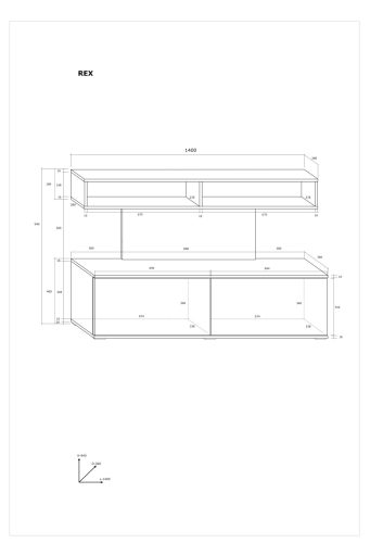 Rex TV-állvány - Világos Sonoma tölgy - Fényes fehér