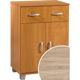 Komód 2 ajtó 1 fiók KN-6041S2D - Világos Sonoma tölgy