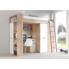 Verana galériaágy jobbos - Világos Sonoma tölgy - Fehér