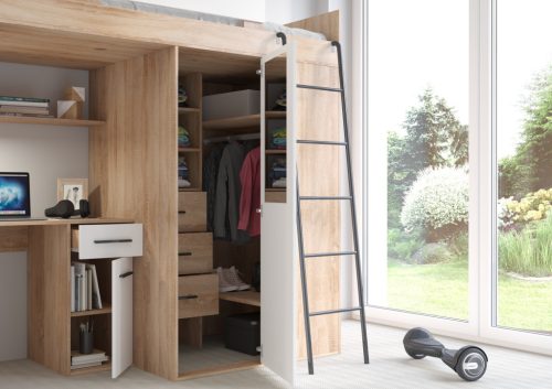 Verana galériaágy jobbos - Világos Sonoma tölgy - Fehér