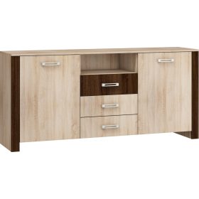   Hugo komód 2 ajtó 3 fiók - Világos Sonoma tölgy - Sötét Sonoma tölgy