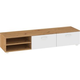   Magic TV-állvány 2 ajtó nagy - Artisan tölgy - Fényes fehér