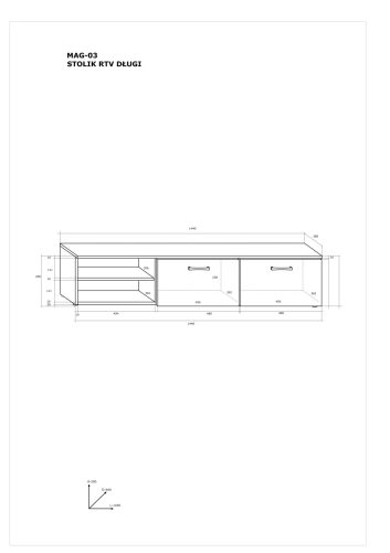 Magic TV-állvány 2 ajtó nagy - Artisan tölgy - Fényes fehér