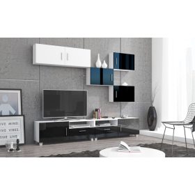 Kuga TV-állvány - Fehér - Fényes fekete