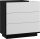 Hybrid komód 3 fiók - Fekete - Fényes fehér