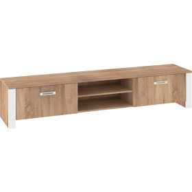 Hugo TV-állvány 2 ajtó - Világos Sonoma tölgy - Fehér