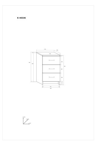 Komód 3 fiók K-4033S - Grange tölgy