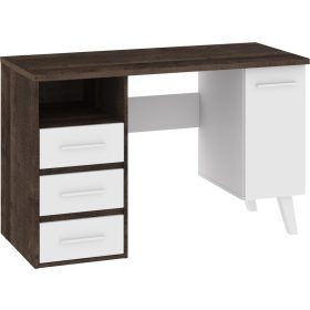Nordis íróasztal 1 ajtó 3 fiók - Grange tölgy - Fehér