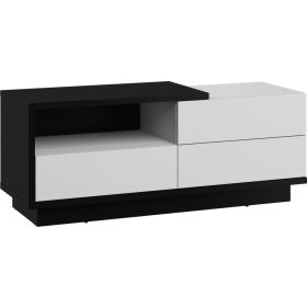   Hybrid TV-állvány 1 ajtó 1 fiók - Fekete - Fényes fehér