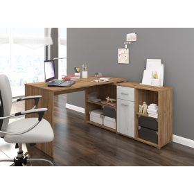   Beat P íróasztal kombináció jobbos - Arany tölgy - Fehér tölgy