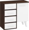 Nordis komód 1 ajtó 4 fiók - Sötét Sonoma tölgy - Fehér