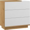 Hybrid komód 3 fiók - Artisan tölgy - Fényes fehér