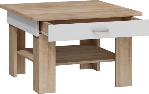 Omega dohányzóasztal - Világos Sonoma tölgy - Fehér