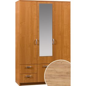   Wenecja 2 gardróbszekrény 3 ajtó 2 fiók tükörrel - Arany tölgy