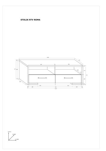 Roma TV-állvány 2 ajtó - Világos Sonoma tölgy - Sötét Sonoma tölgy