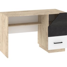   Pax 120 íróasztal 1 ajtó 1 fiók - Endgrain tölgy - Fehér - Beton fekete