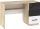 Pax 120 íróasztal 1 ajtó 1 fiók - Endgrain tölgy - Fehér - Beton fekete