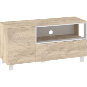   Vegas TV-állvány 1 ajtó 1 fiók - Endgrain tölgy - Fehér