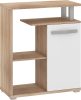 Angel alacsony könyvespolc 1 ajtó - Világos Sonoma tölgy - Fényes fehér