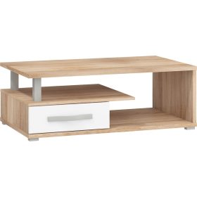   Angel dohányzóasztal - Világos Sonoma tölgy - Fényes fehér