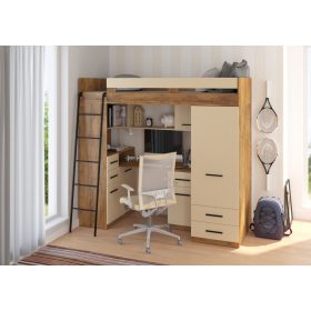 Smyk galériaágy balos - Burgundy tölgy - Krém